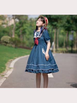 Cloudless Sky Lolita Style Dress OP by Withpuji (WJ13)